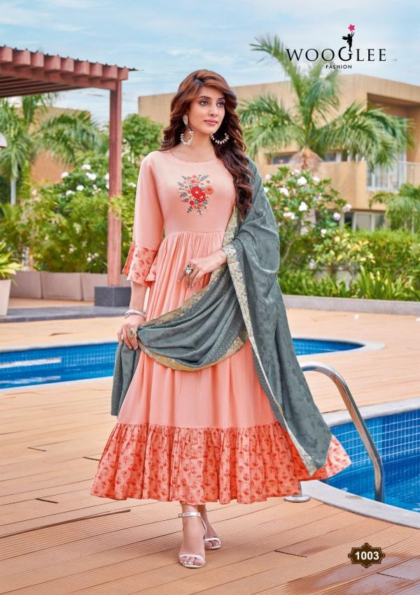 Wooglee Aaradhya Anarkali Long Kurti With Dupatta Collection